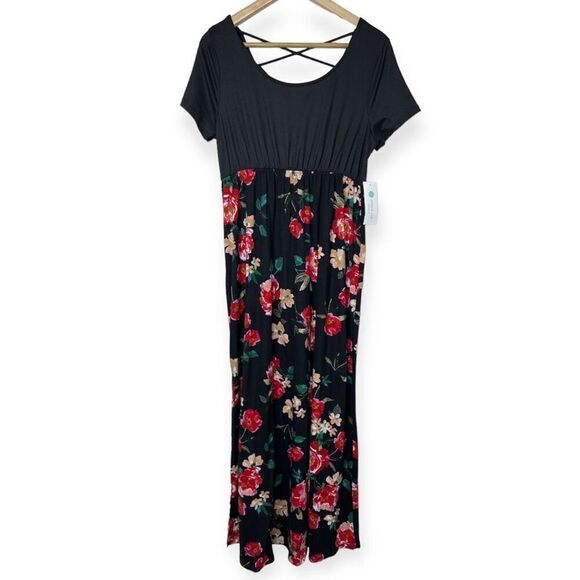 NWT French Grey Bekker Floral Maternity Maxi Dress - Large - Picture 1 of 9